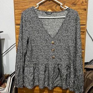 Black/white floral print, from Shein